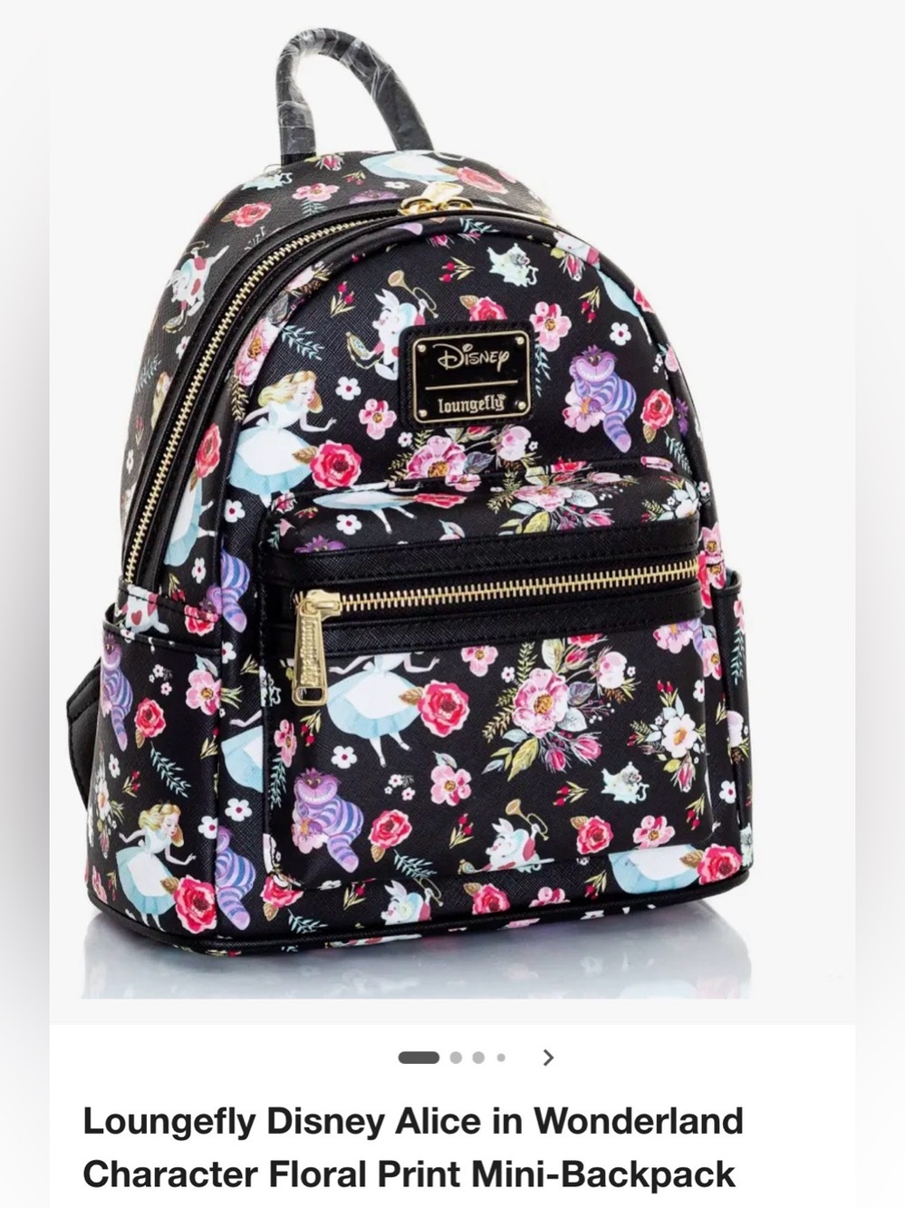 Loungefly Disney Alice in Wonderland Character Floral Print Mini-Backpack